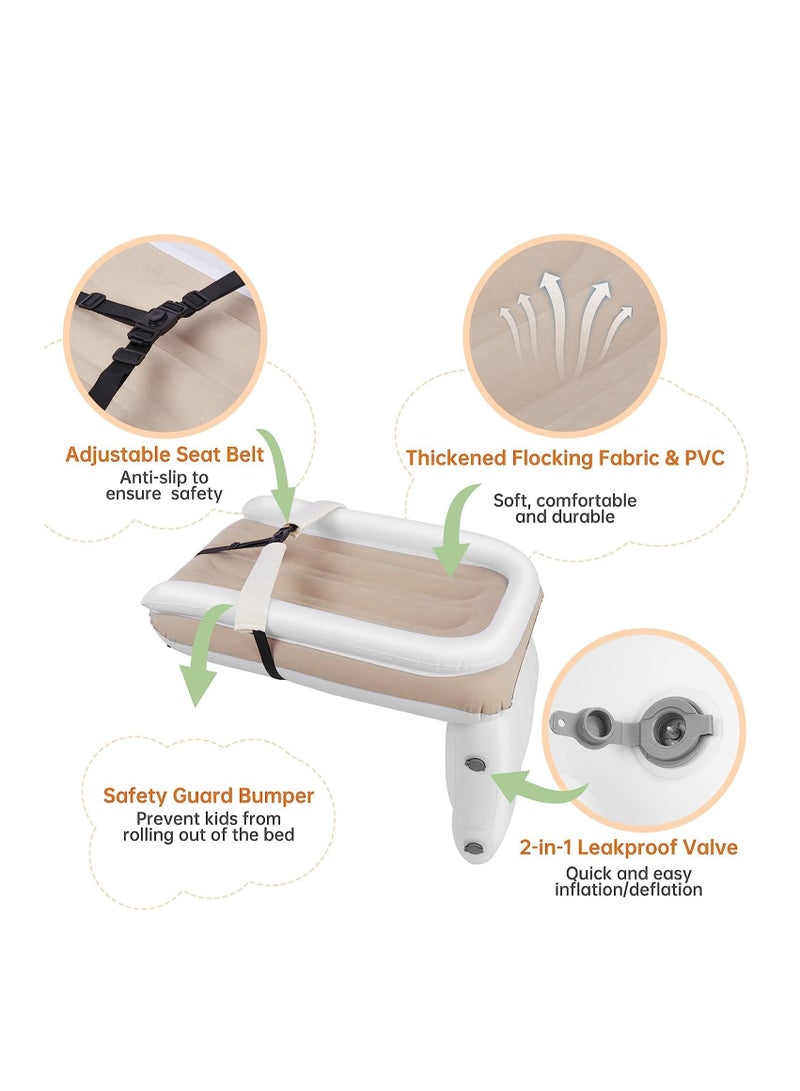 Inflatable Airplane Bed for Kids,Baby Travel Plane Bed with Hand Pump,AUTOYSUR Kids Bed Fits Most Airplane Seats, Car Seat for Convenient Toddler Travel, Seat Belt and Carry Bag
