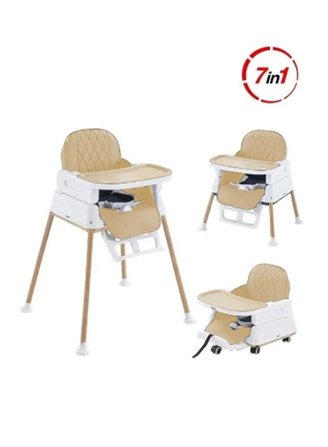 3-In-1 Adjustable And Foldable 5-Point Safety Belt Baby Dining Chair