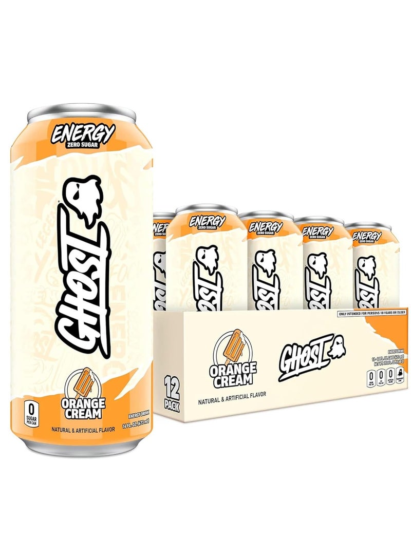 Ghost Energy Drink Orange Cream flavor 473ml Pack of 12