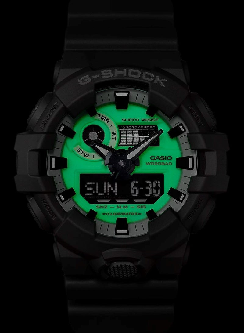 Analog-Digital Men's Resin Band Wrist Watch Grey GA-700HD-8ADR