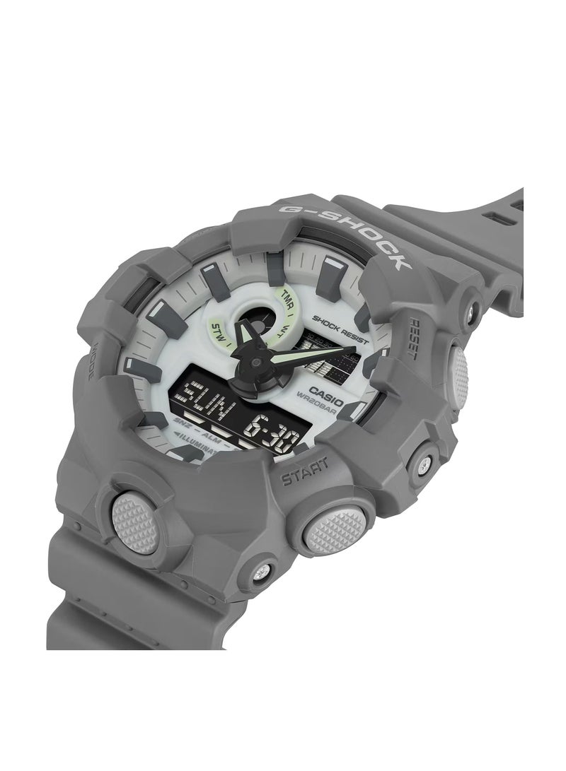 Analog-Digital Men's Resin Band Wrist Watch Grey GA-700HD-8ADR