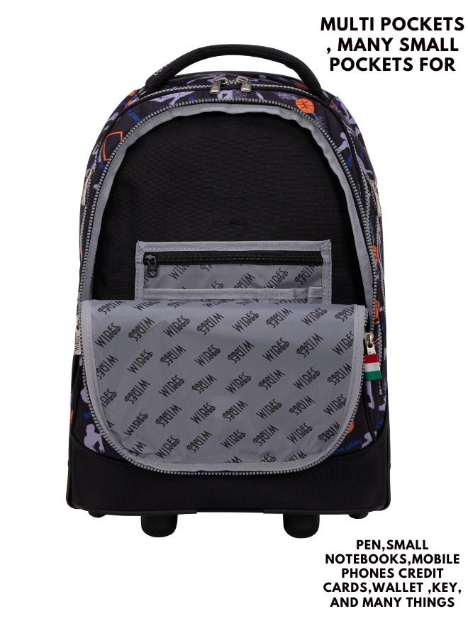 Kids School Trolley Bag laptop compartment Big Wheels With Lunch bag & Pencil Case