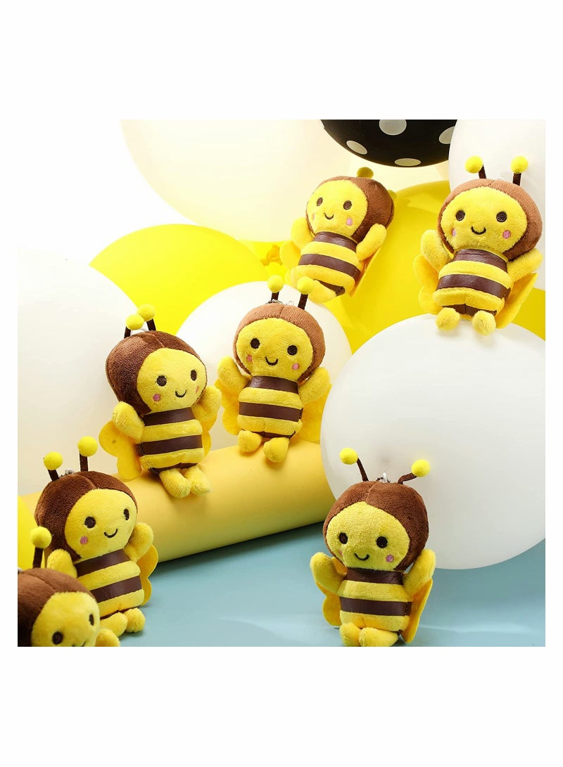 8 Pcs 5 Inch Cute Plush Bees Soft Stuffed Honey Bee Toys Perfect For Baby Showers Birthday Parties Decor