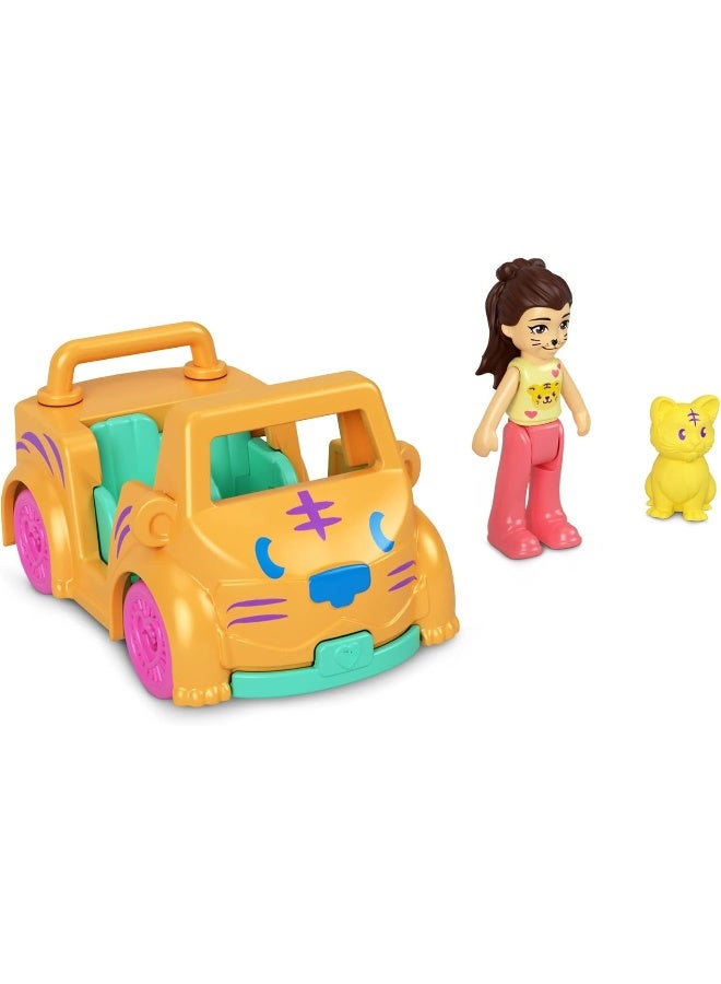 Polly Pocket Tiger Car Playset for Girls Ages 4 and Up