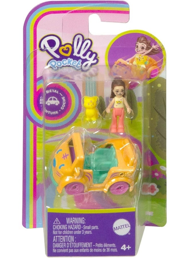 Polly Pocket Tiger Car Playset for Girls Ages 4 and Up