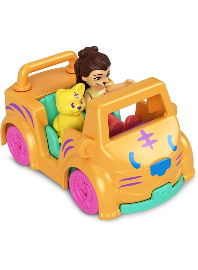 Polly Pocket Tiger Car Playset for Girls Ages 4 and Up