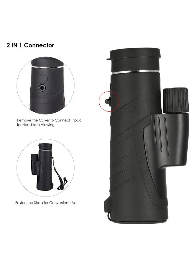 Prism Portable Compact Monocular | 10x Magnification Waterproof & Fogproof Telescope for Outdoor Adventures, Birdwatching, Hiking, and Wildlife Viewing | Brighter HD View with Fully Multi-Coated Lens