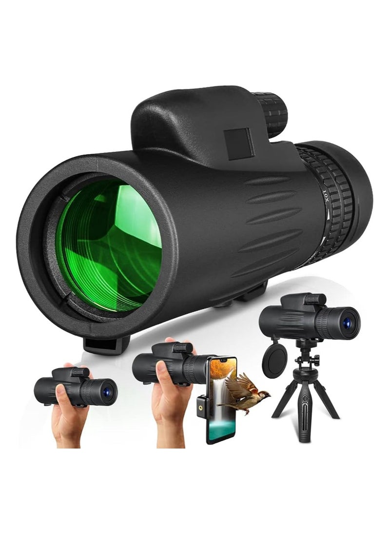 Prism Portable Compact Monocular | 10x Magnification Waterproof & Fogproof Telescope for Outdoor Adventures, Birdwatching, Hiking, and Wildlife Viewing | Brighter HD View with Fully Multi-Coated Lens