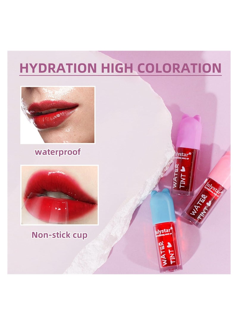 Moisturizing Fruit Lip Tint Stain Set 6 Vibrant Colors Long Lasting Non Sticky Matte Finish for Lips and Cheeks