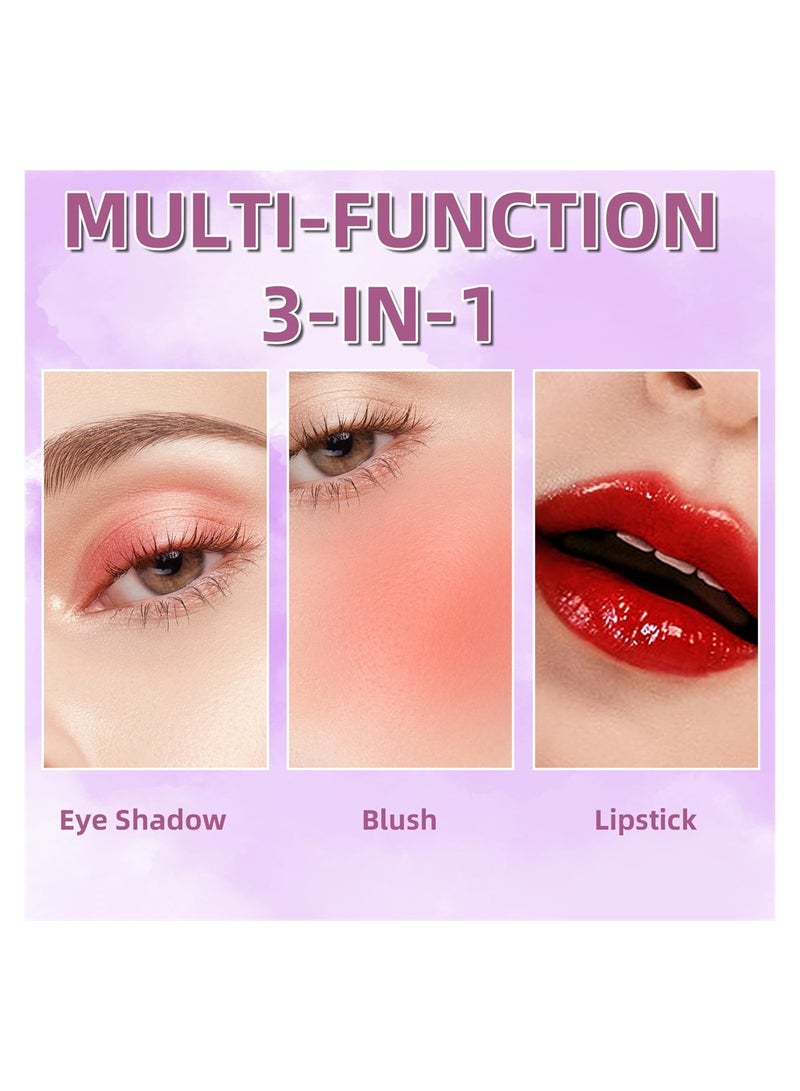 Moisturizing Fruit Lip Tint Stain Set 6 Vibrant Colors Long Lasting Non Sticky Matte Finish for Lips and Cheeks
