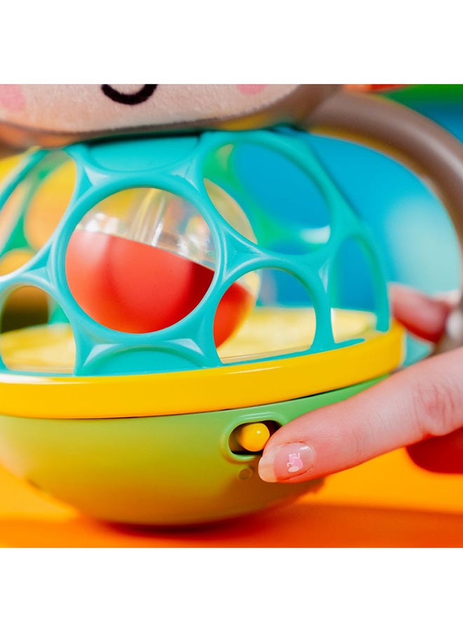 Bright Starts - Grab And Giggle Monkey Light-Up Musical Rattle Toy with Easy-Grasp Oball, Ages 6 Months+, Unisex