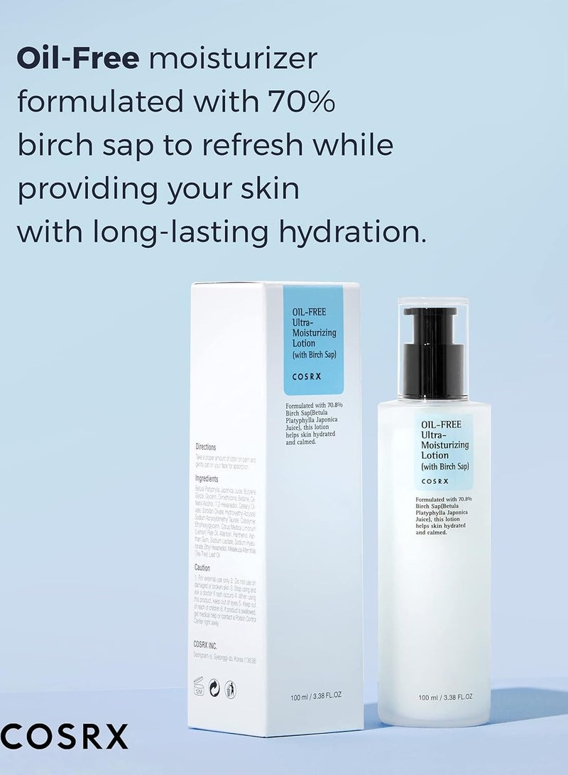Triple Hyaluronic Moisture Ampoule (40Ml) + COSRX Hydrium Watery Toner + COSRX Oil Free Ultra Moisturizing Lotion (With Birch Sap) (100ml) 290ml