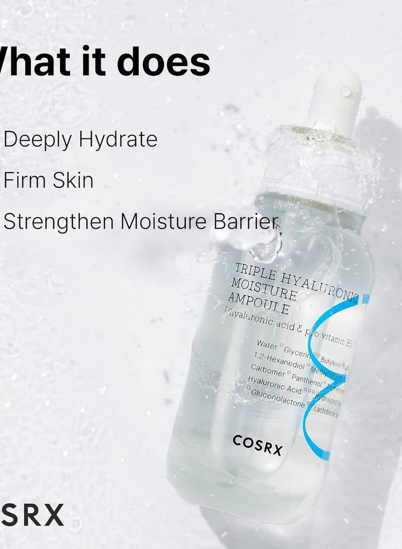 Triple Hyaluronic Moisture Ampoule (40Ml) + COSRX Hydrium Watery Toner + COSRX Oil Free Ultra Moisturizing Lotion (With Birch Sap) (100ml) 290ml