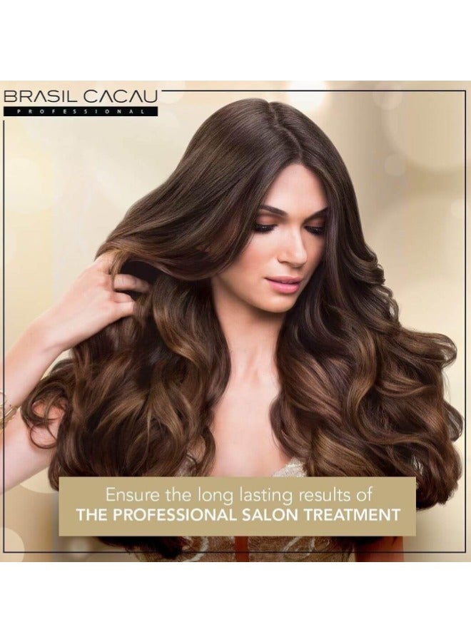 Brasil Cacau Smoothing Protein Set 1000ml x 3 – Complete Anti-Frizz Keratin Treatment with Anti-Residue Shampoo, Smoothing Protein & Deep Conditioning Mask