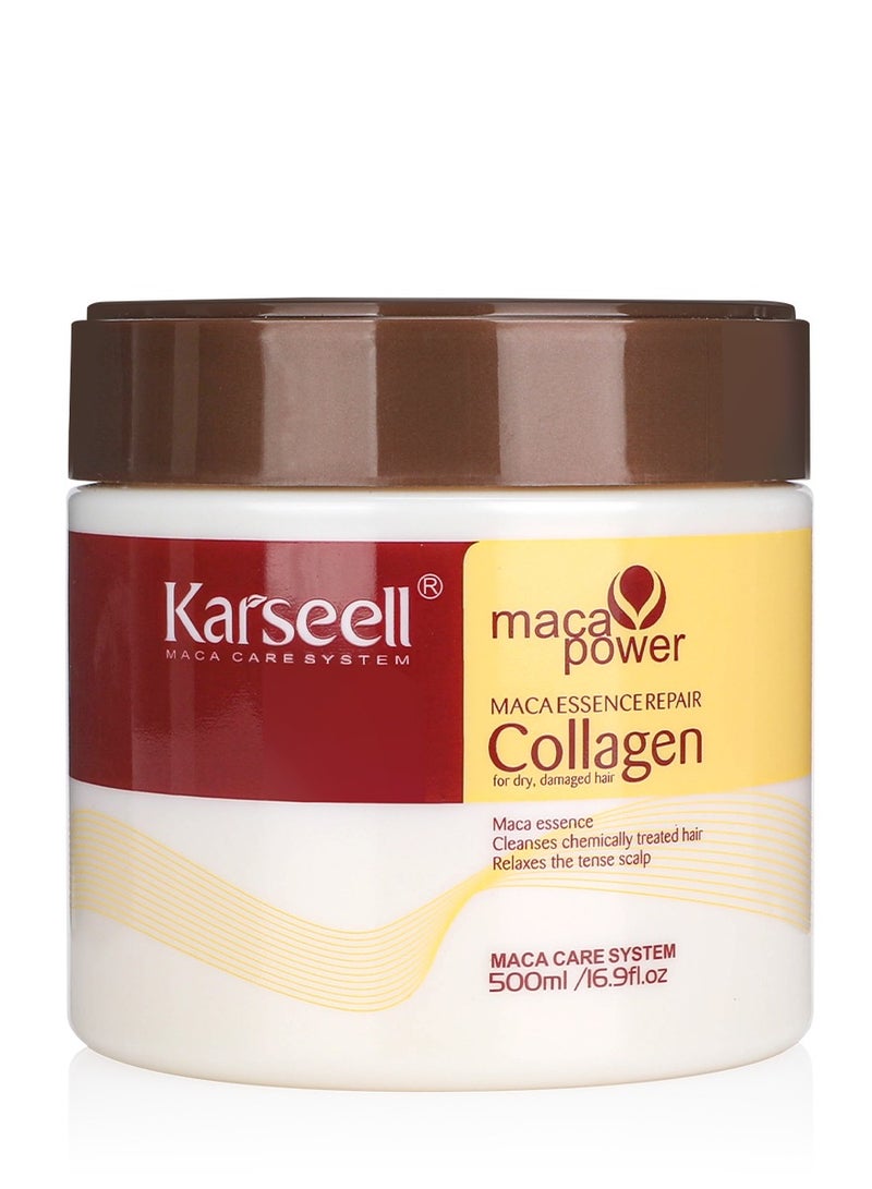 Karseell Collagen Hair Treatment Deep Repair Conditioning Argan Oil Collagen Hair Mask Essence for Dry Damaged Hair All Hair Types 16.90 oz 500ml