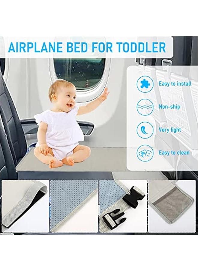 Toddler Airplane Bed,Airplane Bed for Toddler Rest,Airplane Travel Essentials for Kids,Airplane Seat Extender for Kids Toddler Baby,Portable Toddler Bed,Travel Essentials for Flying with Kids (Grey)