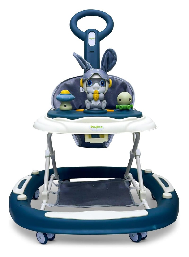 3-In-1 Baby Walker With Rocker Mode, Parental Push Handle, Musical Toy Bar, Adjustable Height, Footmat, 6 To 24 Months