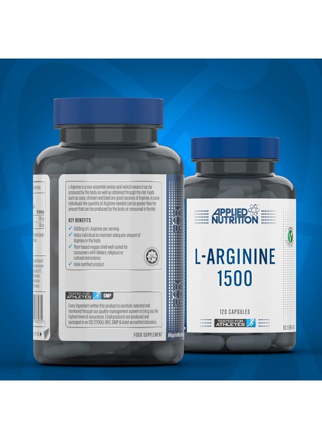 L-Arginine Capsules 1500Mg High Strength L Arginine Per Serving 60 Servings