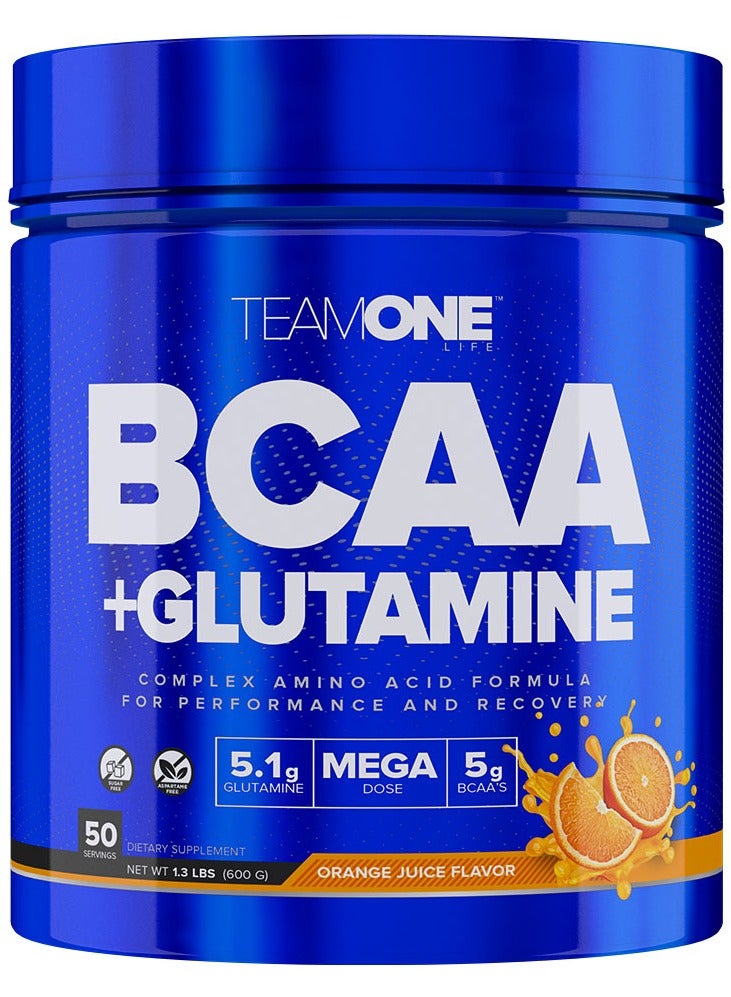 BCAA + Glutamine Performance and Recovery Orange Flavour 50 Servings