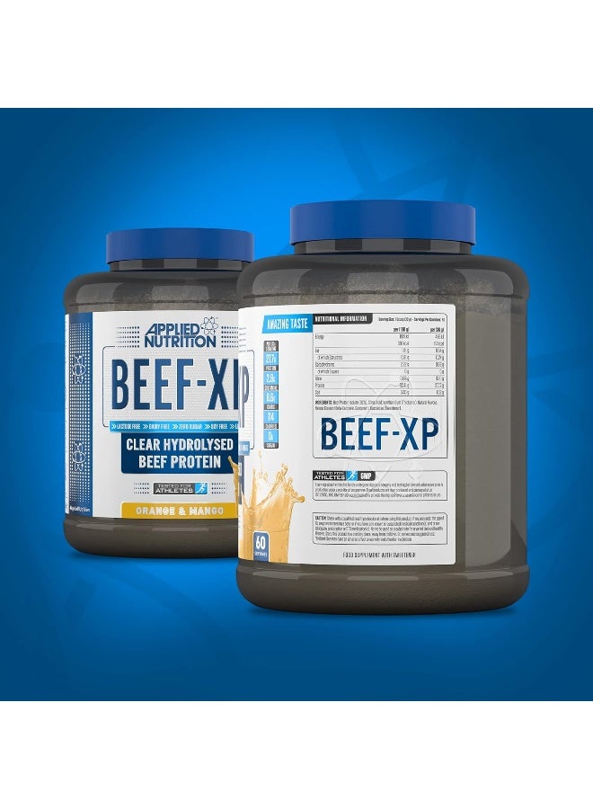 Beef Xp Clear Hydrolysed Beef Protein Isolate Fruit Juice Style Dairy Free Fat 1.8Kg 60 Servings Orange And Mango