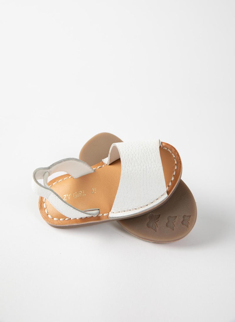 Leather Sandals for Baby Girls, White