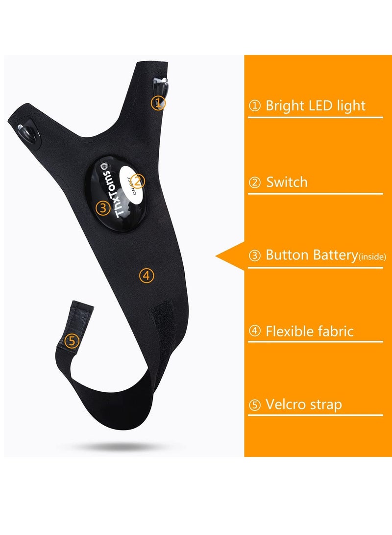 LED Flashlight Gloves Gifts for Men, Handsfree Lights for Fishing Camping Hiking Repairing, Cool Unique Tool Gadget for Mechanic Car Guy  Electrician, Dad, Husband, Handyman, Car Repair, 1 Pair Black