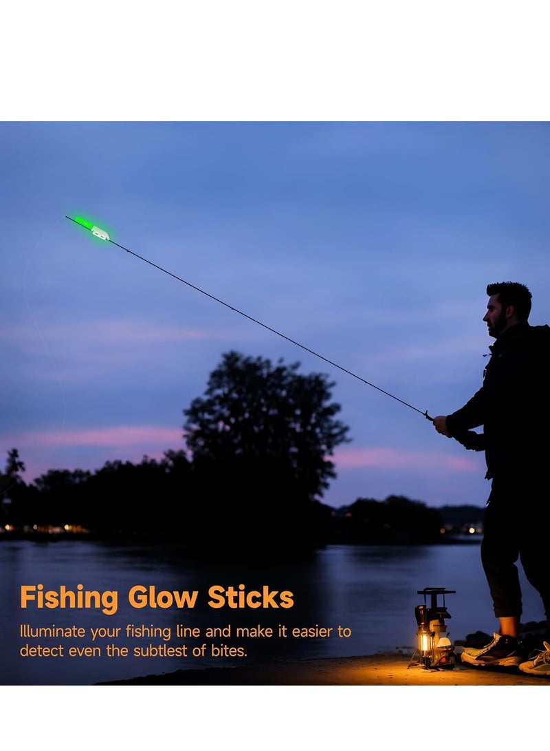 Fishing Glow Sticks LED Fishing Pole Light, 8Pieces LED Glow Sticks for Fishing Night Fishing Rod Lights Tip LED, Waterproof Glow in The Dark Fishing Pole for Sea Fishing Tackle Rod Yellow, Red