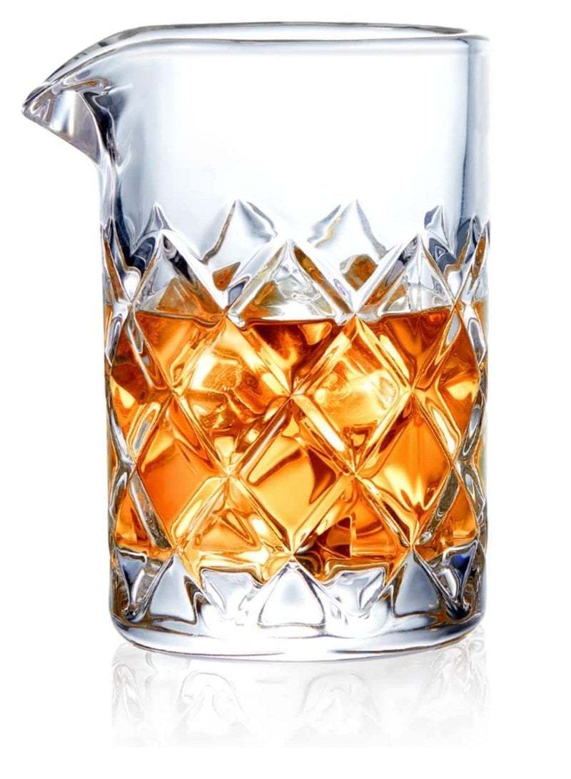 Bar Co ck ta il Mixing Glass, Seamless Co ck ta il Pitcher for Stirred Co ck ta il with Weighted Bottom, Old Fashioned Bartender Accessory and Tool   18oz 500ml