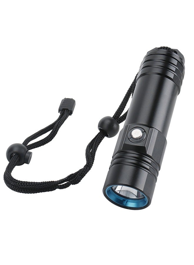 Professional 50m Diving Flashlight - High-Intensity, Long Battery Life, Waterproof,(Flashlight + 26650 lithium battery + USB charger)