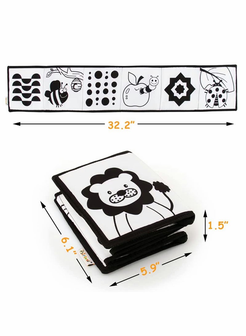 Black and White Cloth Books   High Contrast Baby Cloth Book for Early Education, Infant Tummy time Mat, Three Dimensional Can Be Bitten and Tear Not Rotten Paper 0 3 Years Old Baby Toys