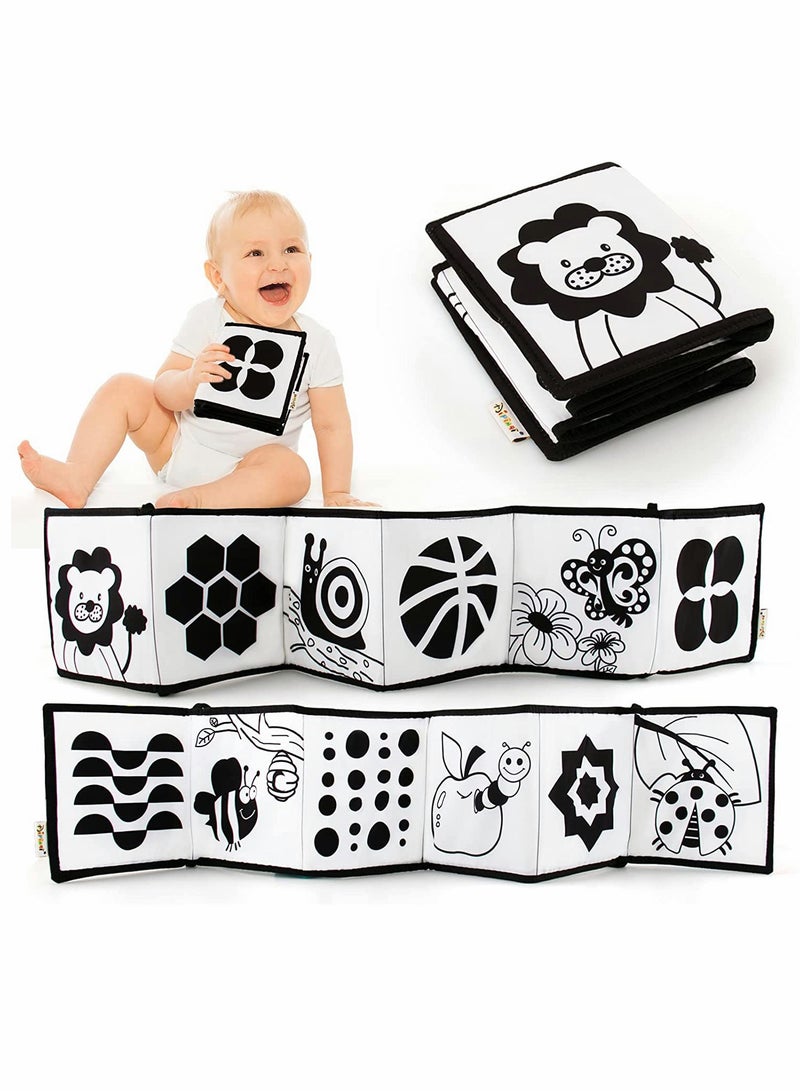 Black and White Cloth Books   High Contrast Baby Cloth Book for Early Education, Infant Tummy time Mat, Three Dimensional Can Be Bitten and Tear Not Rotten Paper 0 3 Years Old Baby Toys