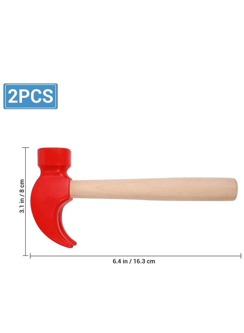 Wooden Hammer Toys Simulation Hammers Maintenance Tools Toys Pretend Play Educational Toys for Kids Children 2pcs