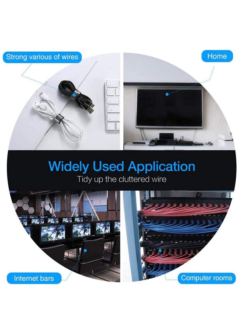 Cable Straps, Reusable Cable Ties, 2 rolls Adjustable Multipurpose Hook and Loop Securing Straps for Cord Management