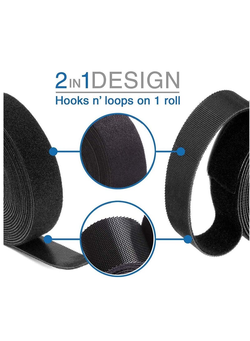 Cable Straps, Reusable Cable Ties, 2 rolls Adjustable Multipurpose Hook and Loop Securing Straps for Cord Management