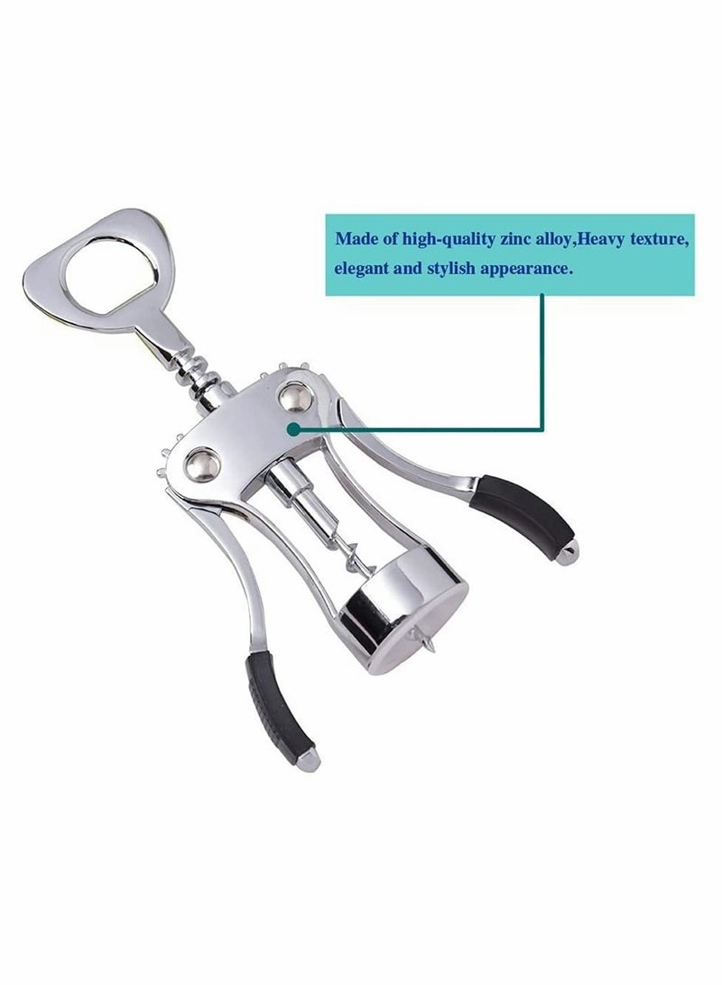 Upgrade Wing Corkscrew Opener with Stopper, Waiters Corkscrew Cork And Cap Bottles Opener Remover, All Holiday Gift Choice