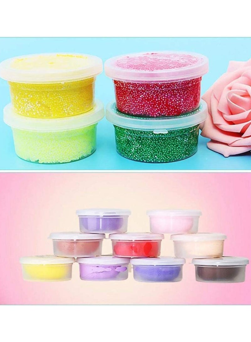 Slime Storage Containers 24 Pack, Leakproof Clear Plastic Foam Ball Storage Cups Storage Jars Containers With Lids Slime Pots Tubs