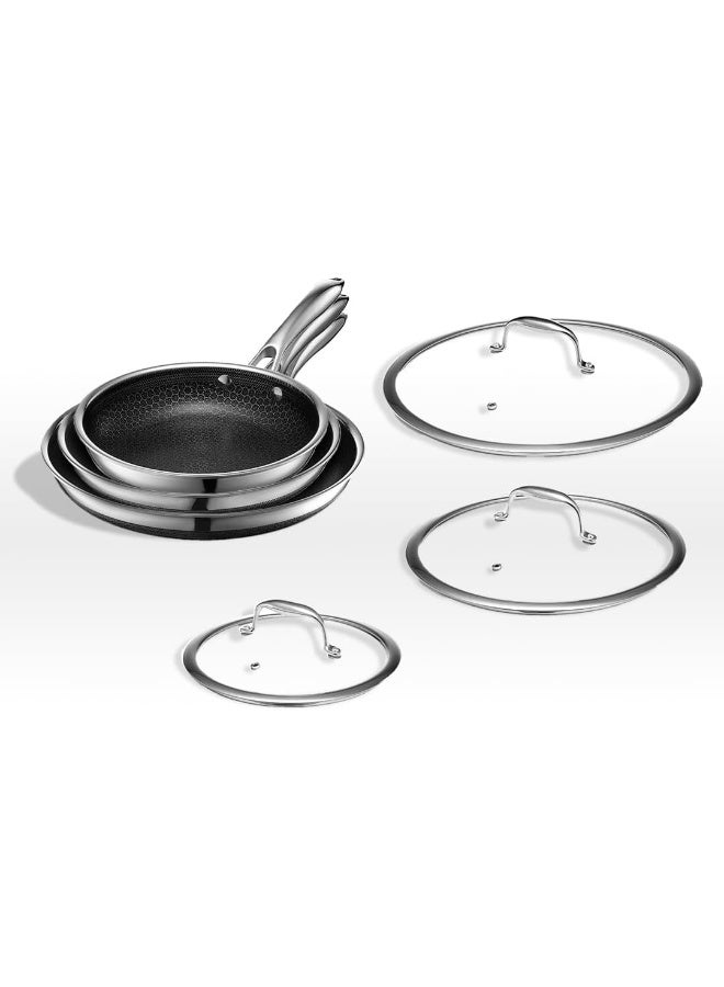 Hybrid Nonstick 6- Pieces Frying Pan Set