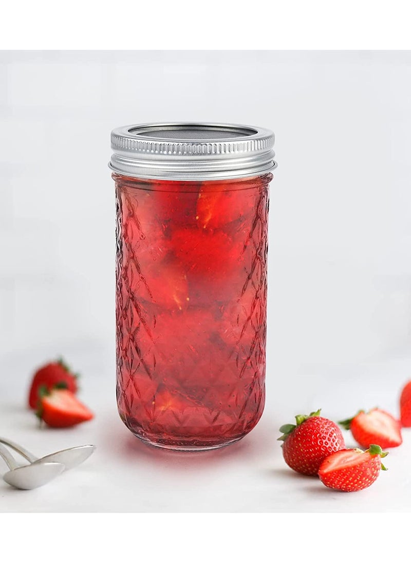 Ma son Jars, Canning Jars Jelly Jars With Lids, Ideal for Jam, Honey, Wedding Favors, Shower Favors, for Canning, Preserving, Meal Prep 12, Diamond, 12, Ma son Jars