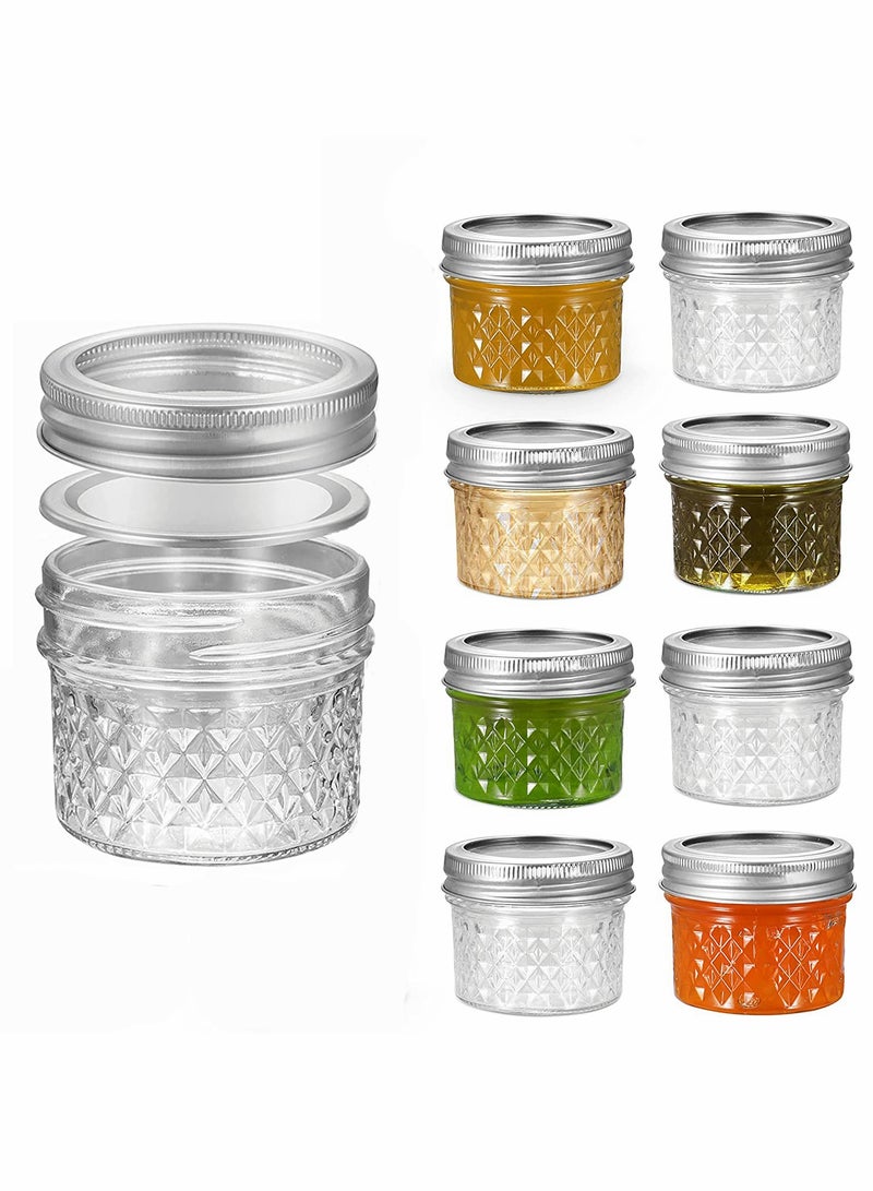 Ma son Jars, Canning Jars Jelly Jars With Lids, Ideal for Jam, Honey, Wedding Favors, Shower Favors, for Canning, Preserving, Meal Prep 12, Diamond, 12, Ma son Jars