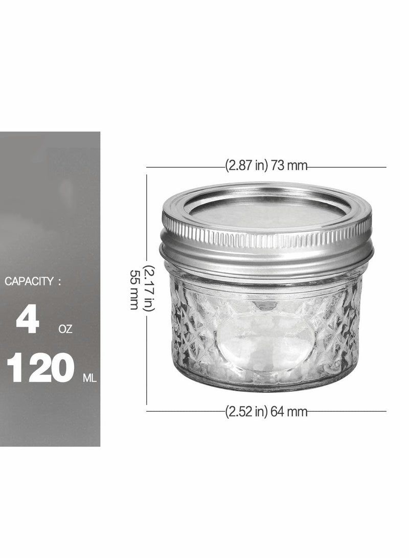 Ma son Jars, Canning Jars Jelly Jars With Lids, Ideal for Jam, Honey, Wedding Favors, Shower Favors, for Canning, Preserving, Meal Prep 12, Diamond, 12, Ma son Jars