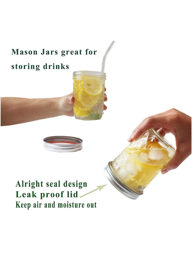 Ma son Jars, Canning Jars Jelly Jars With Lids, Ideal for Jam, Honey, Wedding Favors, Shower Favors, for Canning, Preserving, Meal Prep 12, Diamond, 12, Ma son Jars