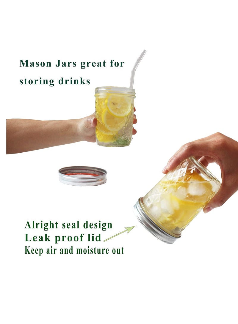 Ma son Jars, Canning Jars Jelly Jars With Lids, Ideal for Jam, Honey, Wedding Favors, Shower Favors, for Canning, Preserving, Meal Prep 12, Diamond, 12, Ma son Jars