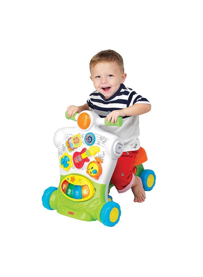 Little Learners 3 In 1 Ride-on Walker - Sit, Stand, Ride, Removable Piano, Interactive Dashboard, Durable Design, 9m+