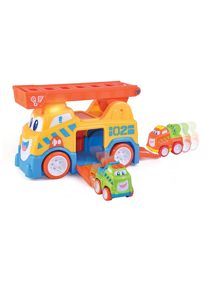 Little Learners Vroom Vroom Crane Truck - Flashing Lights And Sounds, Extendable Ladder, Assorted 12m+