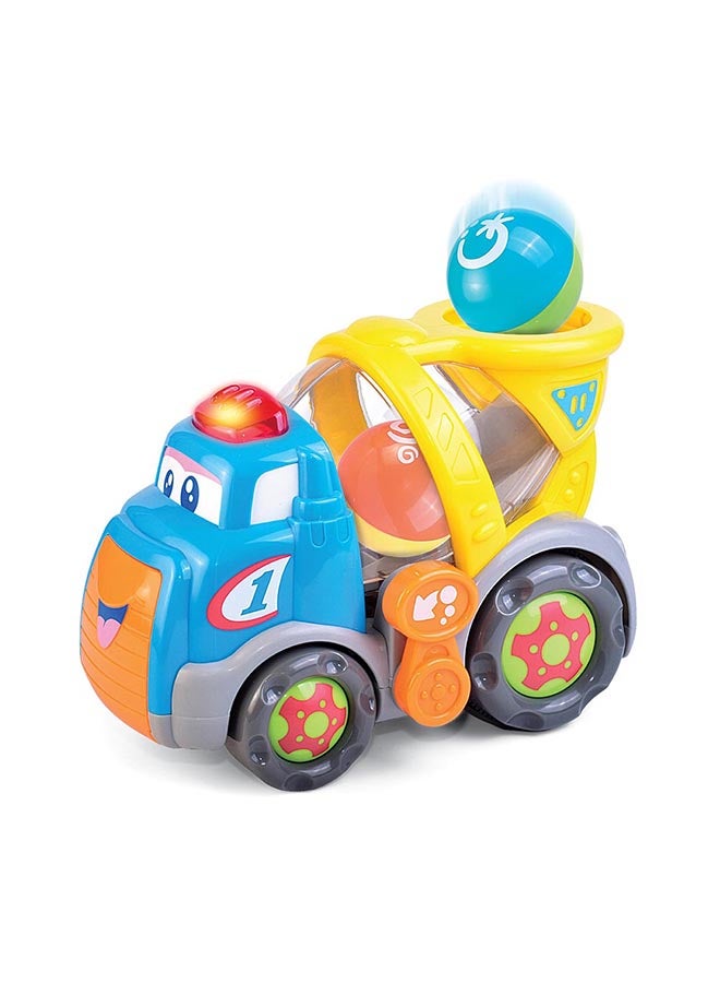 Little Learners Ball Tumblin' Mixer - Lights And Sounds Cement Truck, Tumbling Action, 2 Balls Included, 12m+