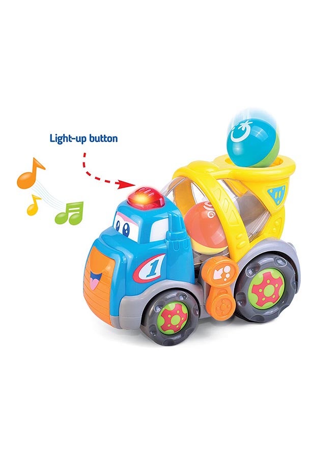 Little Learners Ball Tumblin' Mixer - Lights And Sounds Cement Truck, Tumbling Action, 2 Balls Included, 12m+