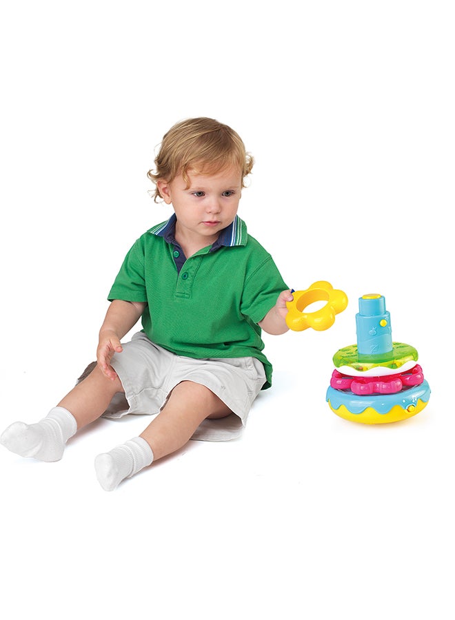 Little Learners Wobbly Dino Stacking Rings - Electronic Rings, Wobbly Base, Sing Along, 12m+