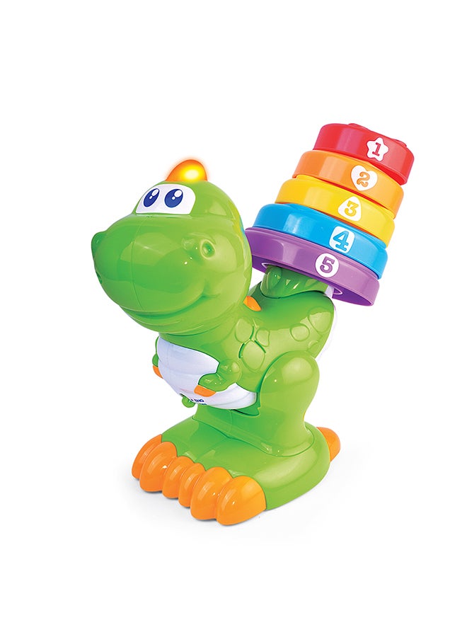 Little Learners Count And Stack Dino - Electronic Stacking Rings, Learn Counting And Colors, Bilingual, 12m+