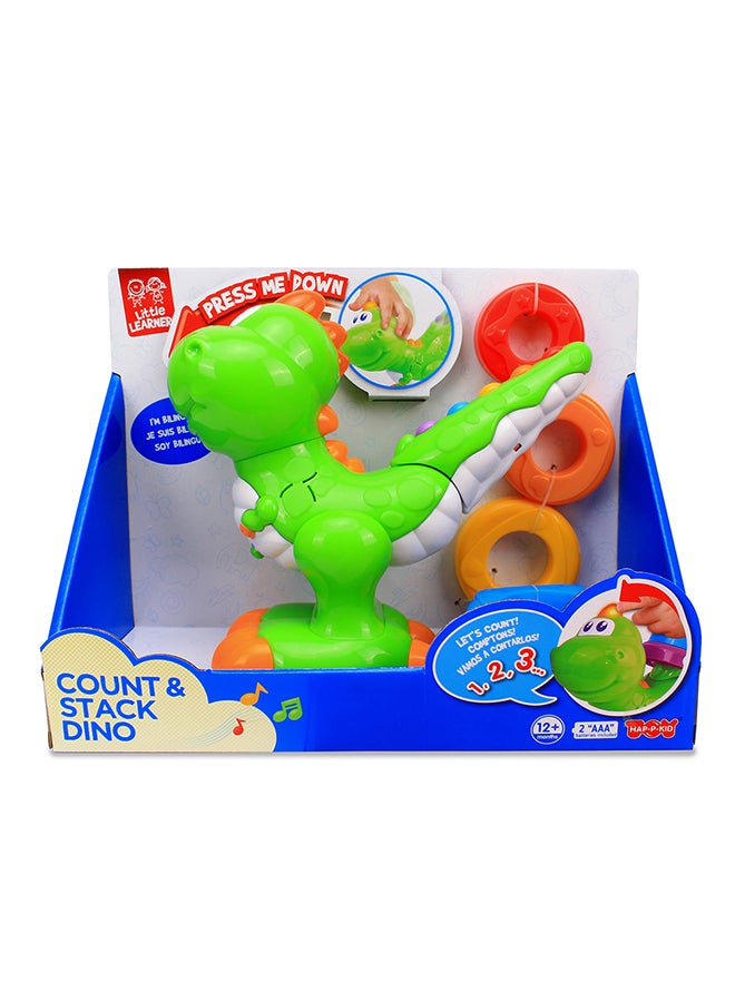 Little Learners Count And Stack Dino - Electronic Stacking Rings, Learn Counting And Colors, Bilingual, 12m+
