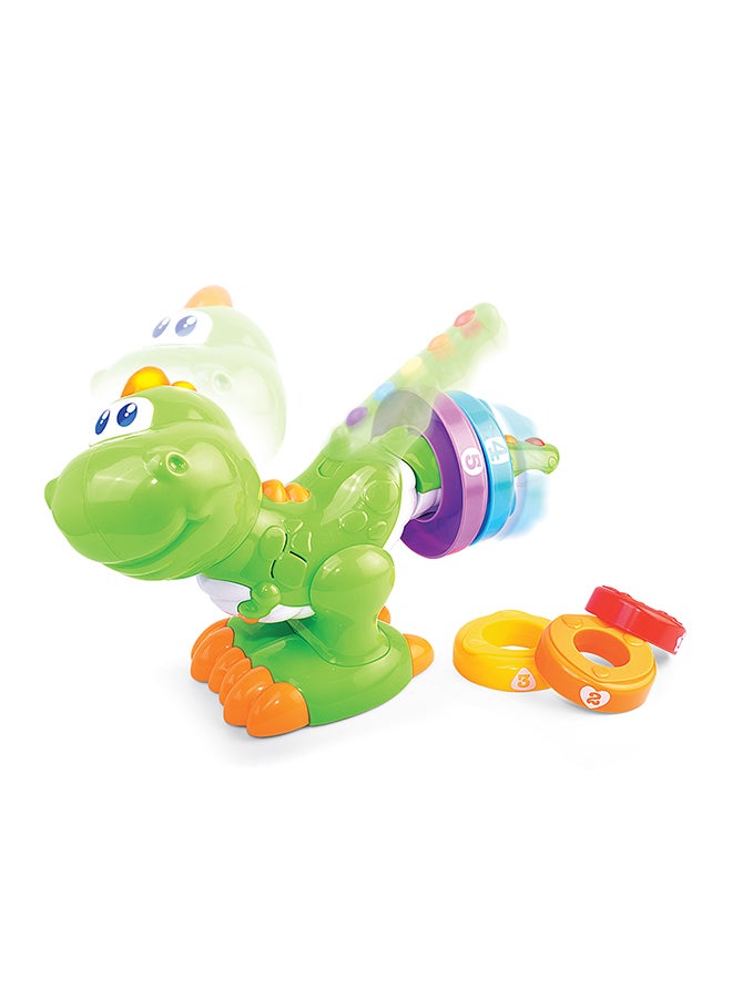 Little Learners Count And Stack Dino - Electronic Stacking Rings, Learn Counting And Colors, Bilingual, 12m+